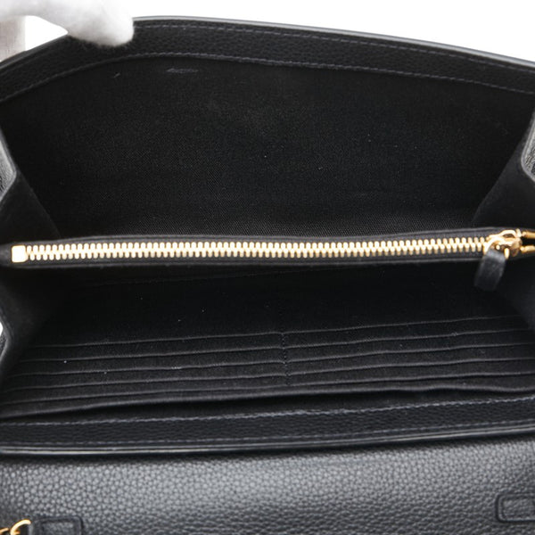 ヴェルサーチェ チェーンウォレット ショルダーバッグ ブラック ゴールド レザー レディース VERSACE 【中古】