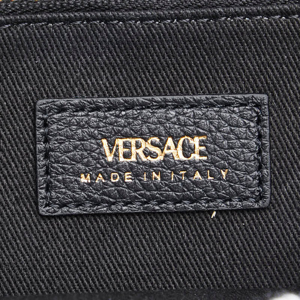 ヴェルサーチェ チェーンウォレット ショルダーバッグ ブラック ゴールド レザー レディース VERSACE 【中古】