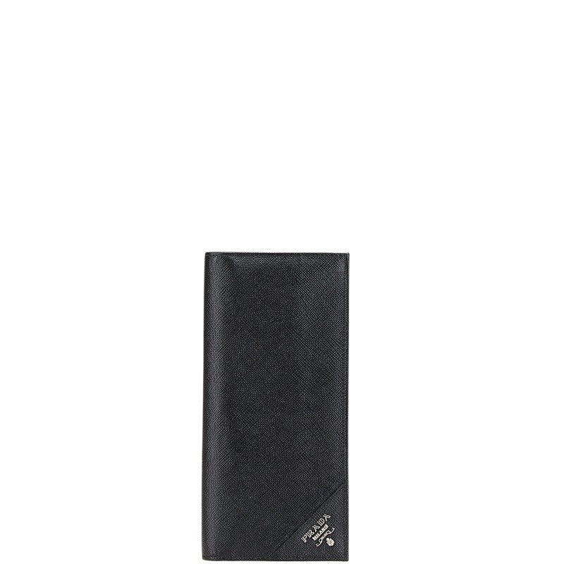 プラダ 二つ折り財布 2MV836 ブラック レザー メンズ PRADA 【中古】