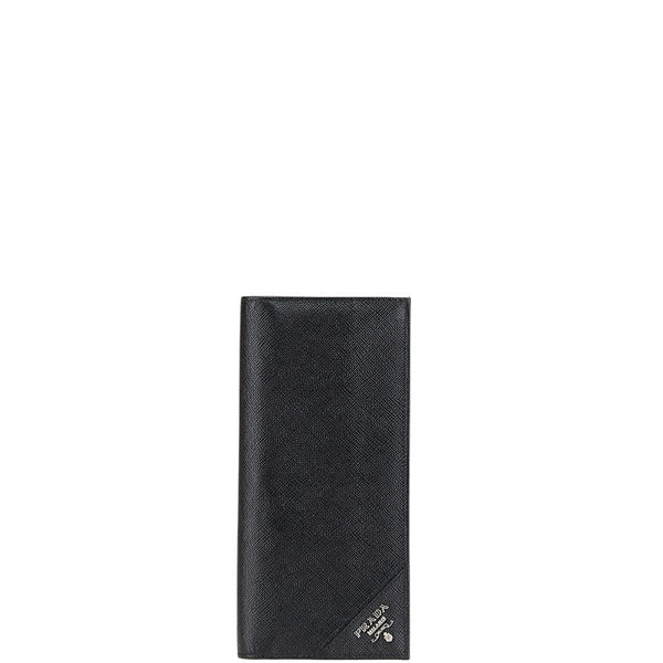 プラダ 二つ折り財布 2MV836 ブラック レザー メンズ PRADA 【中古】