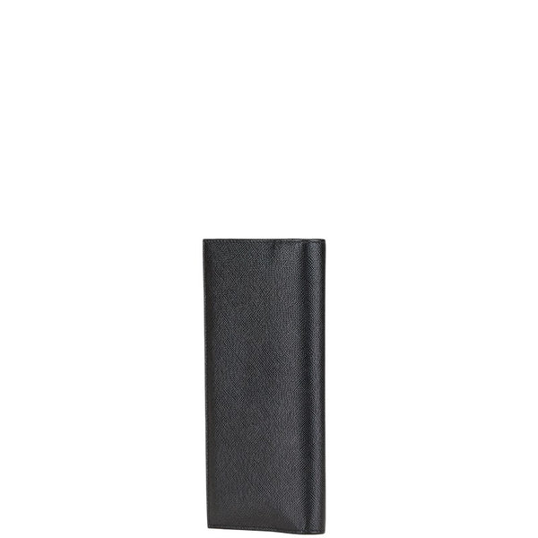 プラダ 二つ折り財布 2MV836 ブラック レザー メンズ PRADA 【中古】