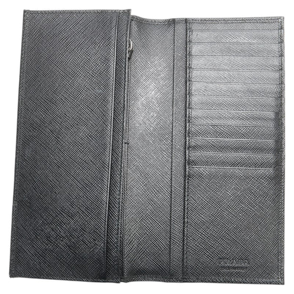 プラダ 二つ折り財布 2MV836 ブラック レザー メンズ PRADA 【中古】