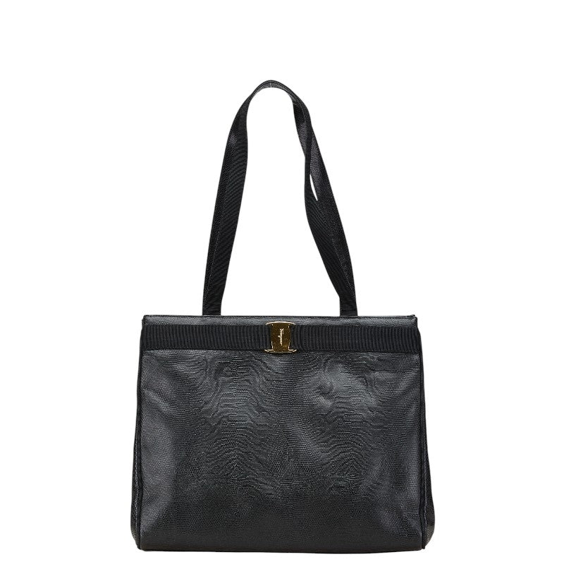 サルヴァトーレフェラガモ ヴァラ トートバッグ ショルダーバッグ BK-21 2530 ブラック レザー レディース Salvatore Ferragamo 【中古】