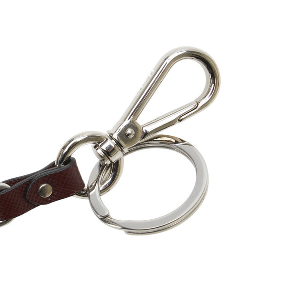 プラダ ハイビスカス チャーム オレンジ イエロー ブラウン レザー レディース PRADA 【中古】