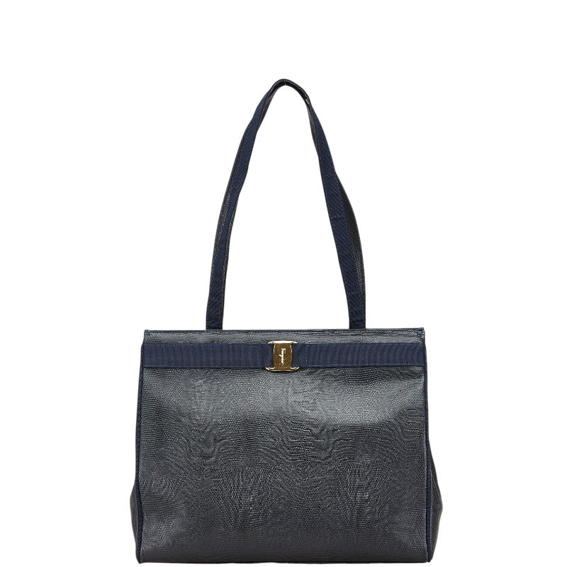 サルヴァトーレフェラガモ ヴァラ 型押し トートバッグ ハンドバッグ AQ21 2530 ブラック レザー レディース Salvatore Ferragamo 【中古】