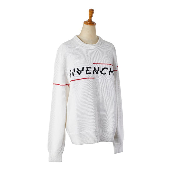 ジバンシー ロゴ セーター ニット サイズ：L ホワイト マルチカラー コットン メンズ Givenchy 【中古】