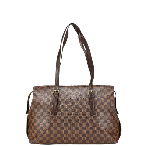 ルイ ヴィトン ダミエ チェルシー トートバッグ ショルダーバッグ N51119 ブラウン PVC レザー レディース LOUIS VUITTON 【中古】