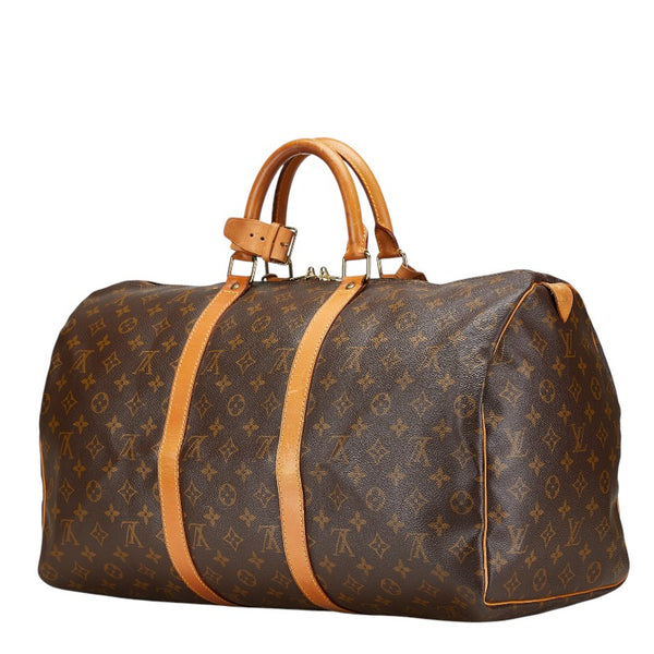 ルイ ヴィトン モノグラム キーポル50 ボストンバッグ M41426 ブラウン PVC レザー レディース LOUIS VUITTON 【中古】
