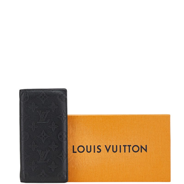ルイ ヴィトン モノグラム シャドウ ポルトフォイユ ブラザ 長財布 M62900 ブラック レザー メンズ LOUIS VUITTON 【中古】