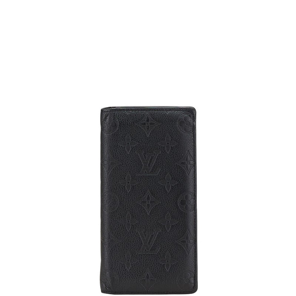 ルイ ヴィトン モノグラム シャドウ ポルトフォイユ ブラザ 長財布 M62900 ブラック レザー メンズ LOUIS VUITTON 【中古】