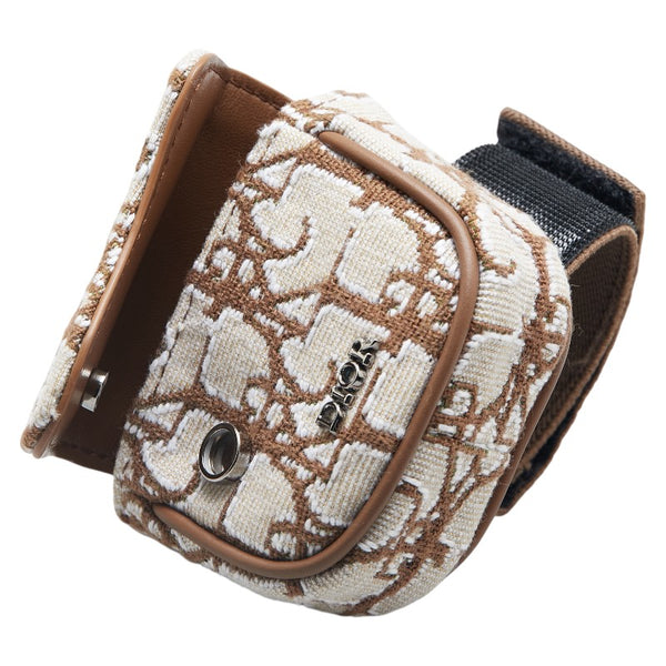 ディオール × カクタスジャック エアポッズケース ベージュ ブラウン キャンバス レディース Dior 【中古】