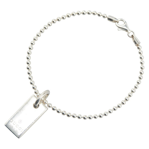 グッチ ボールチェーン プレート ブレスレット SV925 シルバー レディース GUCCI 【中古】