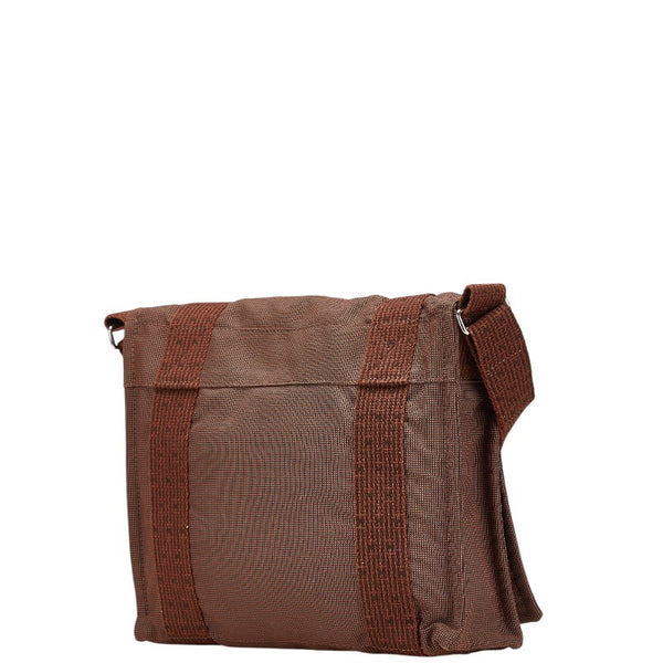 エルメス エールライン バサスPM ショルダーバッグ ブラウン キャンバス レディース HERMES 【中古】