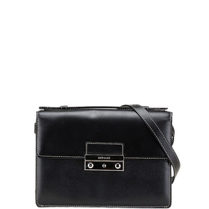 ヴェルサーチェ ハンドバッグ ショルダーバッグ ブラック レザー メンズ VERSACE 【中古】