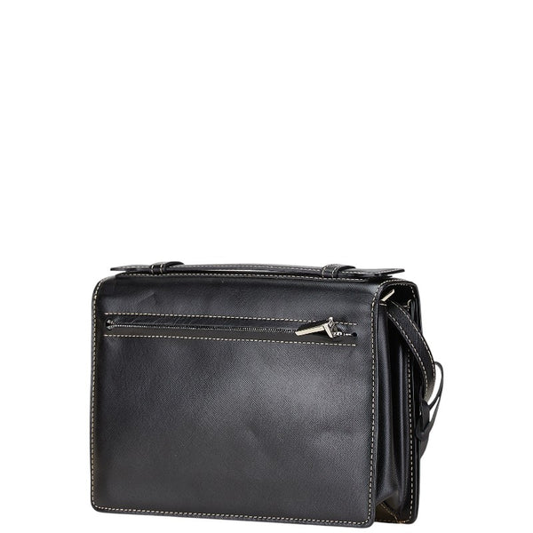 ヴェルサーチェ ハンドバッグ ショルダーバッグ ブラック レザー メンズ VERSACE 【中古】