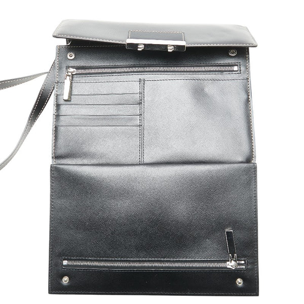 ヴェルサーチェ ハンドバッグ ショルダーバッグ ブラック レザー メンズ VERSACE 【中古】