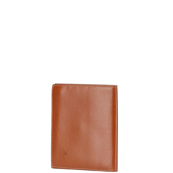 セリーヌ トリオンフロゴ 二つ折り財布 ブラウン レザー レディース CELINE 【中古】