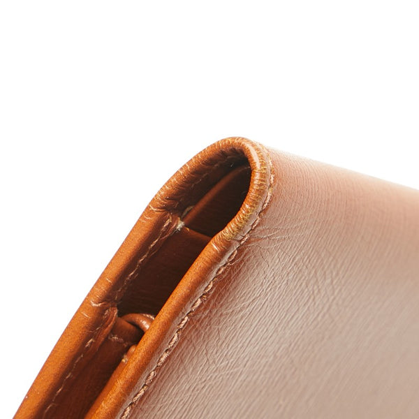 セリーヌ トリオンフロゴ 二つ折り財布 ブラウン レザー レディース CELINE 【中古】