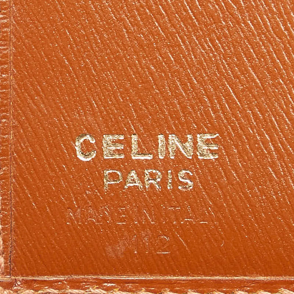 セリーヌ トリオンフロゴ 二つ折り財布 ブラウン レザー レディース CELINE 【中古】