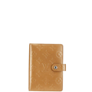 ルイ ヴィトン モノグラム マット アジェンダPM 手帳カバー 6穴 R20934 アンブレ マットゴールド レザー レディース LOUIS VUITTON 【中古】
