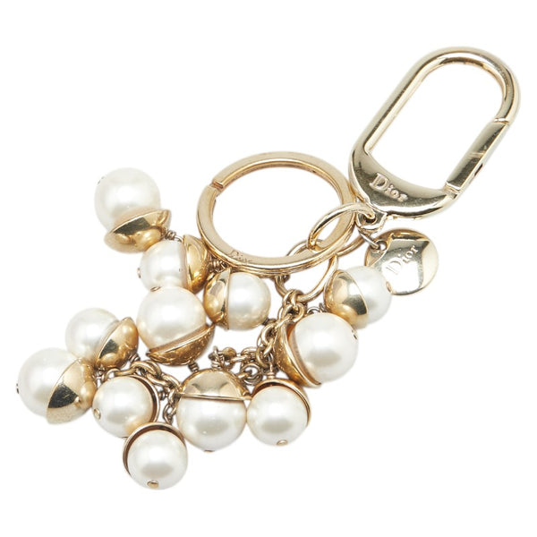 ディオール チャーム キーホルダー ゴールド メッキ フェイクパール レディース Dior 【中古】