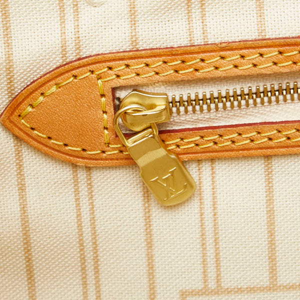 ルイ ヴィトン ダミエ アズール ネヴァーフルPM トートバッグ ショルダーバッグ N51110 ホワイト PVC レザー レディース LOUIS VUITTON 【中古】