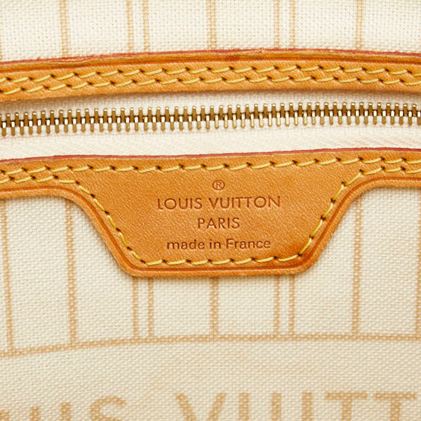 ルイ ヴィトン ダミエ アズール ネヴァーフルPM トートバッグ ショルダーバッグ N51110 ホワイト PVC レザー レディース LOUIS VUITTON 【中古】