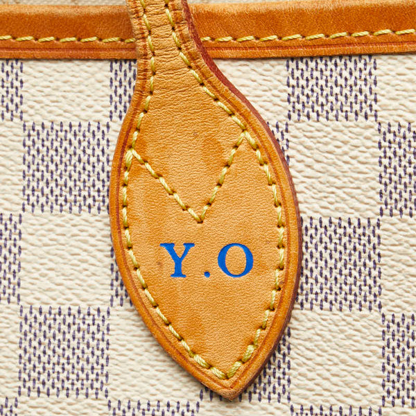 ルイ ヴィトン ダミエ アズール ネヴァーフルPM トートバッグ ショルダーバッグ N51110 ホワイト PVC レザー レディース LOUIS VUITTON 【中古】