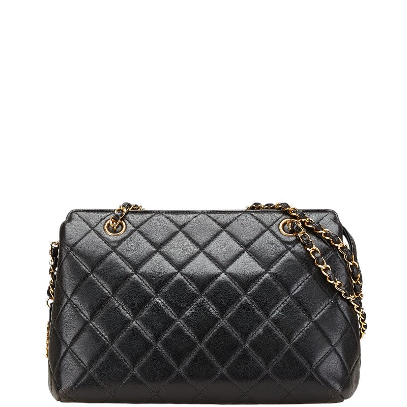 シャネル マトラッセ チェーン トートバッグ ブラック ゴールド ラムスキン レディース CHANEL 【中古】