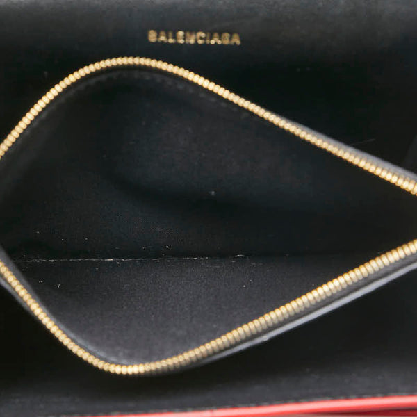 バレンシアガ シャープS 斜め掛け チェーン ショルダーバッグ 580641 レッド レザー レディース BALENCIAGA 【中古】