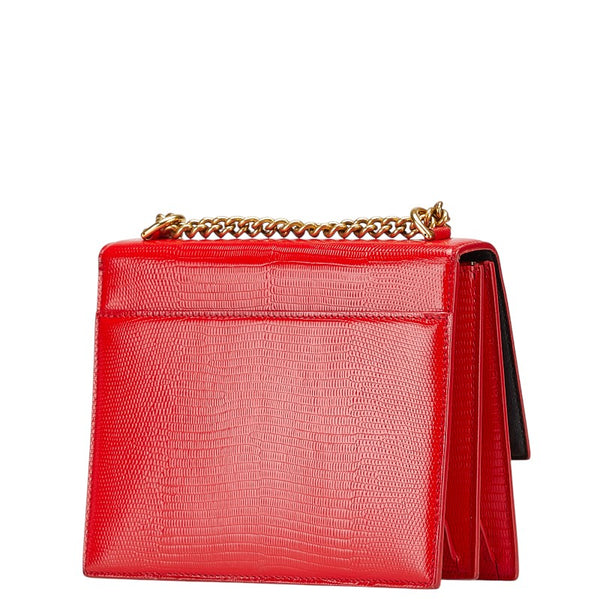 バレンシアガ シャープS 斜め掛け チェーン ショルダーバッグ 580641 レッド レザー レディース BALENCIAGA 【中古】