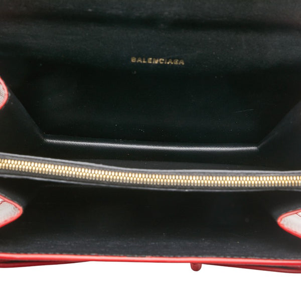 バレンシアガ シャープS 斜め掛け チェーン ショルダーバッグ 580641 レッド レザー レディース BALENCIAGA 【中古】