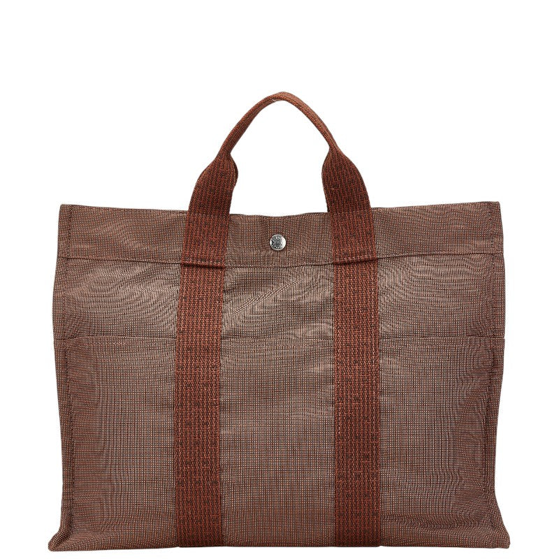 エルメス エールライン トートMM トートバッグ ブラウン キャンバス レディース HERMES 【中古】