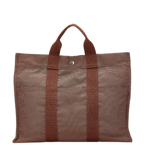 エルメス エールライン トートMM トートバッグ ブラウン キャンバス レディース HERMES 【中古】