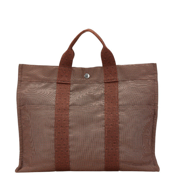 エルメス エールライン トートMM トートバッグ ブラウン キャンバス レディース HERMES 【中古】