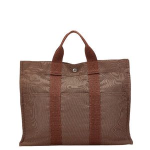 エルメス エールライン トートMM トートバッグ ブラウン キャンバス レディース HERMES 【中古】