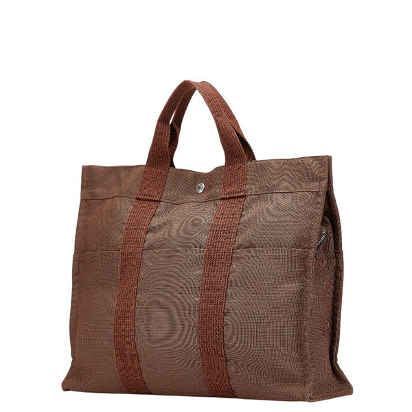 エルメス エールライン トートMM トートバッグ ブラウン キャンバス レディース HERMES 【中古】