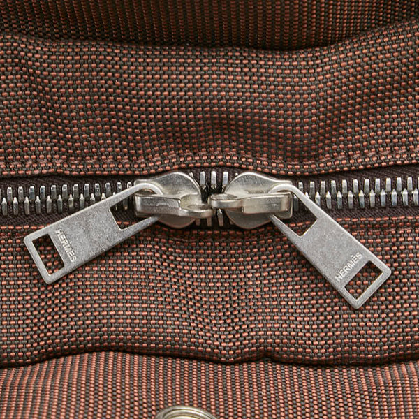 エルメス エールライン トートMM トートバッグ ブラウン キャンバス レディース HERMES 【中古】