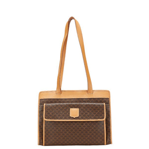 セリーヌ マカダム トートバッグ ブラウン PVC レザー レディース CELINE 【中古】