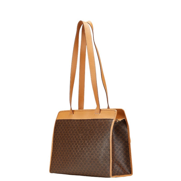 セリーヌ マカダム トートバッグ ブラウン PVC レザー レディース CELINE 【中古】