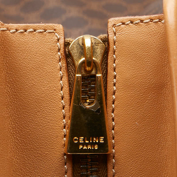 セリーヌ マカダム トートバッグ ブラウン PVC レザー レディース CELINE 【中古】