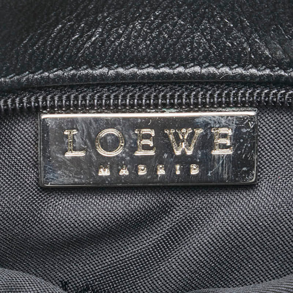 ロエベ ミニショルダーバッグ ポシェット ブラック レザー レディース LOEWE 【中古】