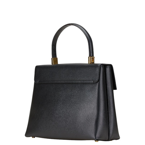 サルヴァトーレフェラガモ ガンチーニ ハンドバッグ ショルダーバッグ 2WAY AF-21 0290 ブラック レザー レディース Salvatore Ferragamo 【中古】