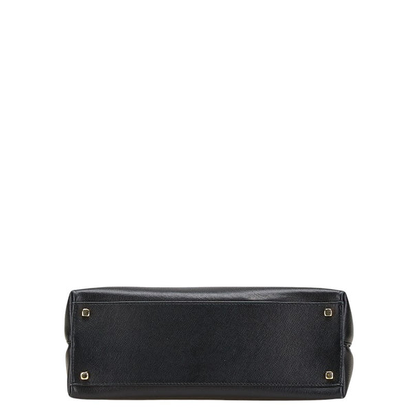 サルヴァトーレフェラガモ ガンチーニ ハンドバッグ ショルダーバッグ 2WAY AF-21 0290 ブラック レザー レディース Salvatore Ferragamo 【中古】