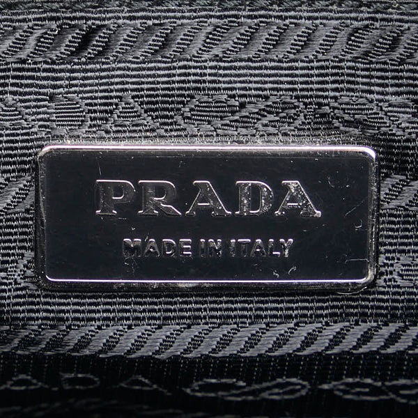 プラダ 三角ロゴプレート 斜め掛け ショルダーバッグ ブラック ナイロン レディース PRADA 【中古】