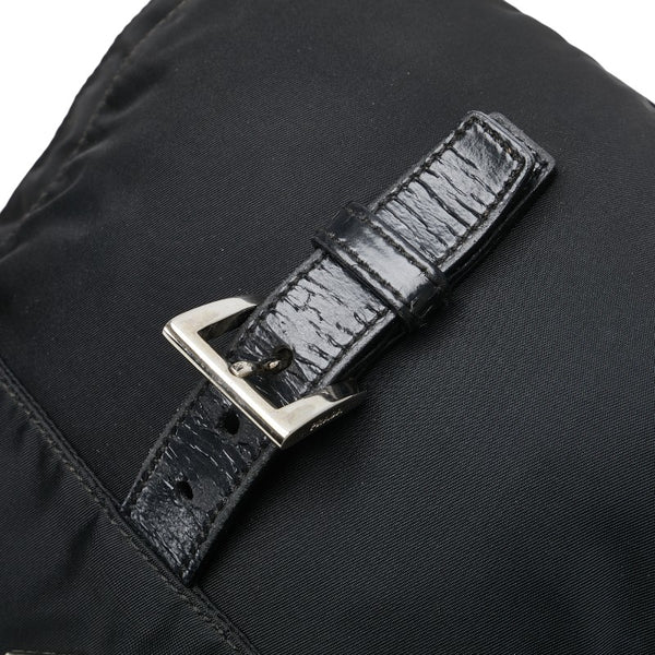 プラダ 三角ロゴプレート 斜め掛け ショルダーバッグ ブラック ナイロン レディース PRADA 【中古】