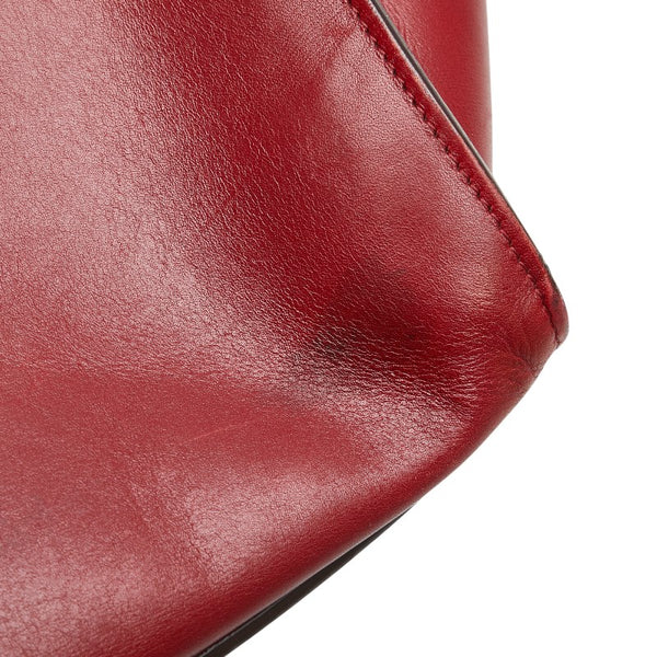 セリーヌ トラペーズ ミディアム ハンドバッグ ショルダーバッグ 2WAY レッド レザー レディース CELINE 【中古】