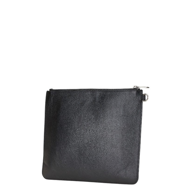 ジバンシー ロゴ セカンドバッグ クラッチバッグ ブラック レザー メンズ Givenchy 【中古】