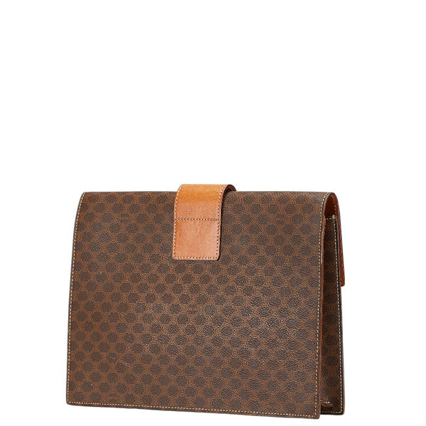 セリーヌ マカダム クラッチバッグ セカンドバッグ ブラウン PVC レザー レディース CELINE 【中古】