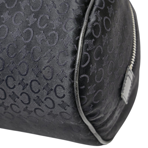 セリーヌ Cマカダム ハンドバッグ ミニボストンバッグ ブラック キャンバス レザー レディース CELINE 【中古】
